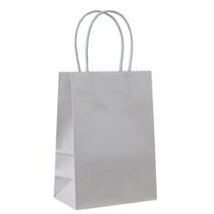 a white paper shopping bag on a white background with clippings to the side