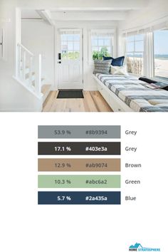 Cottage-Style Foyer Idea Color Analysis Featuring Cushioned Sitting Area with a Built-in Bench