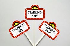 Movie Party Cupcake Toppers - Marquee cupcake toppers - Movie Party Decorations - Name In Lights Cupcake Topper, Hollywood Party, Red Carpet Birthday Party Movie Theme, Party Movie Theme, Hollywood Theme Party Decorations, Movie Party Decorations, Candy Buffet Birthday, Name In Lights, Movie Night Birthday Party