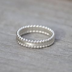 stacking ring set of 3 in sterling silver everyday jewelry by huiyitan Stackable Gemstone Rings, Rings Everyday, Simple Silver Jewelry, Gemstone Ring Silver, Sterling Silver Stacking Rings, Stacking Ring Set, Three Rings, Silver Stacking Rings, White Gold Diamond Rings