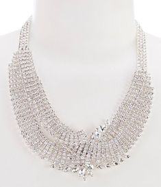 Women's Statement Necklaces | Dillard's Evening Crystal Necklace With Sparkling Stones, Evening Crystal Necklaces, Sparkling Choker Necklace For Party, Crystal Necklace For Evening, Sparkling Party Choker Necklace, Sparkling Glamorous Formal Necklaces, Dazzling Choker Necklace For Party, Dazzling Party Necklace, Chic Formal Crystal Necklace