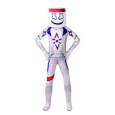 an inflatable man is standing with his hands on his hips