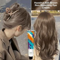 TRENDY HAIR COLOR HAZELNUT ASH BROWN NON-BLEACHING CREAM 95g Features: Natural extract, and ginkgo biloba extract help strengthen hair fibers from the inside out. washing, hair will be shinier, softer and smoother, which is good for hair loss and repairing hair. ammonia-free, no irritating odor, no harmful hair, lead-free, non-stick to skin and cloth. The full pigment factor perfectly covers hair and restores brown hair. With your new hair color products, you won't be using any ammonia-based col Hair Color Hazelnut, Ash Brown Hair Dye, Wash Out Hair Color, Hair Color For Brown Skin, Color Castaño, White Hair Color