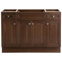 an image of a kitchen sink cabinet with two doors and one drawer on the side