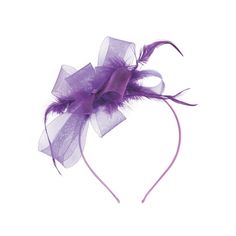 From the outlandish style of Kentucky Derby headgear comes the fascinator. Petite, yet full of dramatic impact, this fascinator allows the wearer to enjoy the flirtatious nature of a side hat without the tedious vigilance needed to keep the hat atop the head. The headband keeps the fascinator secure and the design of the fascinator keeps the wearer sassy. Each 5" x 5 1/2" metal headband is topped with a 7 1/2" x 4" polyester fascinator. Royal Blue Fascinator, Purple Fascinator, Ivory Fascinator, White Fascinator, Floral Fascinators, Elegant Headband, Blue Fascinator, Derby Fascinator, Black Fascinator