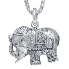 The majestic elephant resides in all his regal glory on this oxidized sterling silver pendant necklace.Metal: Rhodium-plated sterling silverClosure: Lobster claspLength: 36"Pendant Size: 25x28mmCare: Wipe CleanCountry of Origin: ImportedJewelry photos are enlarged to show detail. Disclaimer: Metal may be rhodium plated to enhance appearance and reduce tarnishing. Bali Elephant, Jcpenney Fine Jewelry, Majestic Elephant, Rose Gold Pendant Necklace, Metal Pendants, Simple Silver Jewelry, Elephant Pendant Necklace, Elephant Jewelry, Silver Elephant