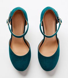 Give every look a lift with these forever fresh, irresistibly chic, effortlessly walkable platform pair. Padded footbed for comfort. 3 3/4" heel.,Imported:Imported Loft Ankle Strap Platform Shoes Size 11 Teal Shadow Women's by Loft Size Regular - 11 Teal Shadow Women's High, Heels, &, Pumps, Footwear Green Heels With Cushioned Footbed And Round Toe, Green Round Toe Heels With Cushioned Footbed, Loft Store, Detail Shop, Heels Pumps, Women's Footwear, Cool Sweaters, Platform Shoes, Effortless Style