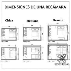 an image of different rooms in the same room, with measurements for each individual area