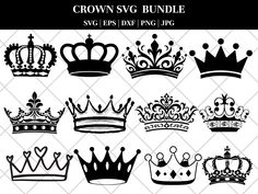 Queen Crown Svg, King Crown Drawing, Tiara Svg, Crown Stencil, Queen Tattoo Designs, King Queen Tattoo, Queen Crown Tattoo, Baseball Tattoos, Crown Drawing