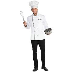 Buy Costume Accessories Chef Kit for Adults sold at Party Expert Sew Chef Hat, Paper Cylinder, Disney Couple Costumes, Chef Outfit, Career Costumes, Chef Costume, Chef Styles, Chef Jackets, Chef Clothes