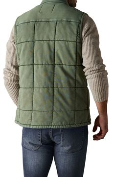 Insulated puffer quilting brings softness and warmth to a vest that's fitted with handy pockets and designed to layer easily over or into your favorite cold-weather looks. Front snap closure Spread collar Chest snap-envelope pockets; front welt pockets 100% cotton lining, with 100% polyester filling 78% cotton, 22% polyester Machine wash, tumble dry Made in India Quilted Vest For Cold Weather, Casual Quilted Cotton Vest, Winter Outdoor Vest With Patch Pockets, Outdoor Winter Vest With Patch Pockets, Winter Vest With Patch Pockets For Outdoor Use, Winter Quilted Cotton Vest, Fall Cotton Quilted Vest, Fall Quilted Cotton Vest, Quilted Functional Winter Vest