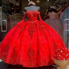 Red Organza Sweet 16 Quinceanera Dresses Sequins Applique Beaded Sweetheart Ball Gown Sparkly Ball Gown, Birthday Gown, Quinceanera Dresses Red, Red Quince, Sequin Ball Gown, Red Ball Gown, Quinceñera Dresses, Red Quinceanera Dresses, Pretty Quinceanera Dresses