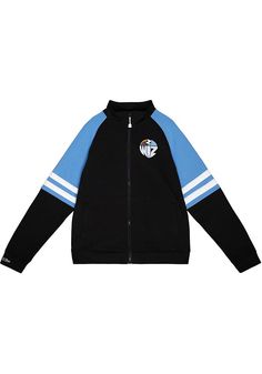 Head to the game in style with this Sporting Kansas City Black MVP 2.0 Track Jacket! Show off your Sporting KC pride in this Athletic Jacket, which features a embroidered felt logo at left chest. Go Sporting! Contrast color self fabric sleeve stripes, Zip Front closure, Welt pockets, Embroidered felt logo at left chest, Mitchell & Ness script embroidery on right cuff, Fit: Runs Small, 66% COTTON / 34% POLYESTER, Machine washable, 4 Black Functional Cotton Track Jacket, Script Embroidery, Sporting Kc, Embroidered Felt, Sporting Kansas City, Mitchell & Ness, Track Jacket, Track Jackets, Welt Pockets