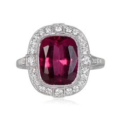 a large ruby and diamond ring