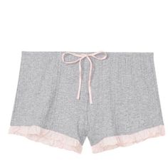 New In Original Online Packaging Victoria’s Secret Ribbed Ruffle Sleep Shorts. So Soft, Cozy And Cute. - Medium Heather Grey - Ribbed Texture - Ruffle Hem - Drawstring Waist - Measurements Laying Flat Approx.: 17” Waist, 2 1/2” Inseam, 11” Front Rise, 14” Back Rise - 55% Cotton, 37% Modal, 8% Elastane Thank You For Shopping @Shinebrightshop. Victoria's Secret Stretch Sleepwear For Loungewear, Victoria's Secret Stretch Loungewear Sleepwear, Victoria's Secret Bottoms With Elastic Waistband For Loungewear, Victoria's Secret Cotton Lounging Bottoms, Victoria's Secret Short Lounging Bottoms, Victoria's Secret Casual Bottoms For Daywear, Victoria's Secret Casual Daywear Bottoms, Victoria's Secret Short Bedtime Bottoms, Victoria's Secret Cotton Sleepwear With Lace Trim