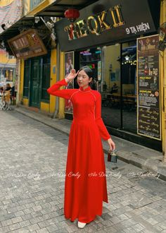 🌻This Set includes 1 long dress and 1 pants ( same color and fabric as top) 🌻Material: chiffon. 🌻Stretchy level: 3/10 🌻 The measurement of this ao dai (long dress) is in Vietnamese size (American size tends to be bigger for the same size). Please LOOK AT THE SIZE CHART CAREFULLY BEFORE ORDERING. There might have some chalk writings on the fabric due to making process. These marks can be washed away easily. 🌻🌻No returns or exchanges Buyer can contact seller about any issues with an order. 🌸 Follow us Facebook/aodaiemily22 www.aodaiemily.com 💜 Thank you very much💜 Elegant Red Long Sleeve Ao Dai, Red Long Sleeve Ao Dai For Evening, Elegant Long Ao Dai For Festive Occasions, Red Long Ao Dai For Party, Red Ao Dai For Spring Party, Elegant Full-length Festive Ao Dai, Elegant Festive Full-length Ao Dai, Festive Full-length Elegant Ao Dai, Chalk Writing