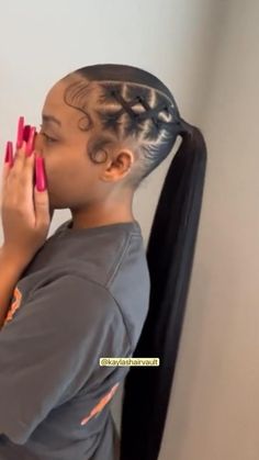 Ponytail Hairstyles Rubber Bands, Slick Back Ponytail Weave Braid, Sleek Ponytail With Rubber Bands, Criss Cross Rubberband High Ponytail, Rubber Band Hairstyle With Ponytail, Braided Back Ponytail Hairstyles, Rubberband Ponytail Weave Braid, Rubber Band Ponytail Weave, Braided Scalp Ponytail