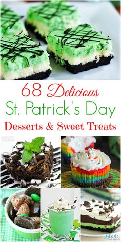 st patrick's day desserts and sweet treats collage with text overlay