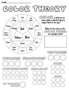 the color theory worksheet for students to practice their art and crafting skills