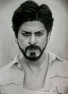 a pencil drawing of a man with a beard