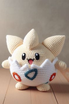 Togepi Pokémon Baby Pokemon, Charmed Characters, Crochet Animal Patterns, Baby Knitting Patterns, Crochet Animals, Stuffed Animal Patterns, Crochet Crafts, Crochet Toys, Crochet Amigurumi