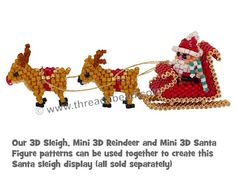 a santa clause riding on a sleigh with reindeers