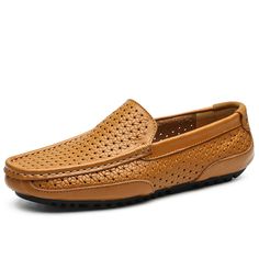 • Season: Summer• Upper-Genuine Leather Type: Cow Leather• Outsole Material: Rubber• Closure Type: Slip-On• Fit: Fits true to size, take your normal size• Pattern Type: Solid• Feature: Breathable• Feature: Massage• Insole Material: Rubber• Width Options: D - Medium • Shipping Worldwide • Import Product• Item # 26864425 Casual Leather Loafers With Perforations, Casual Brown Slip-ons With Perforations, Leather Loafers With Perforations For Summer, Leather Perforated Loafers For Summer, Summer Leather Loafers With Perforations, Leather Moccasins For Business In Summer, Leather Moccasins For Business And Summer, Casual Leather Shoes With Perforations For Summer, Summer Business Leather Moccasins