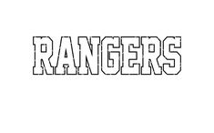 the word rangers written in black and white