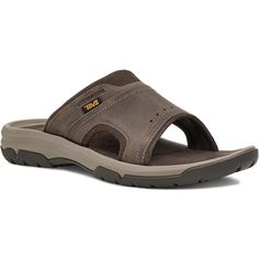 Quarter view Men's Footwear style name Langdon Slide in color Walnut. SKU: 1015150WAL Outdoor Slip-ons With Cushioned Footbed And Round Toe, Outdoor Closed Toe Synthetic Slip-ons, Casual Outdoor Slip-on Slides, Brown Synthetic Slip-on Sport Sandals, Brown Synthetic Slip-ons, Outdoor Slippers With Textured Footbed, Casual Closed Toe Slides For Outdoor, Synthetic Closed Toe Outdoor Slippers, Brown Outdoor Sport Sandals With Rubber Sole