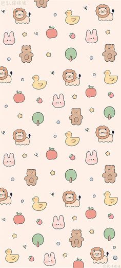 an animal themed wallpaper with many different animals on it