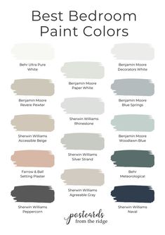 the best bedroom paint colors for every room in your home, including neutrals and whites