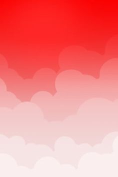 a red and white background with clouds in the sky