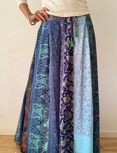 "This gorgeous colourful gypsie skirt is all fun to wear, boho style inspired long and flowy true hippy girl skirt it is made free size and floor length always one of a kind patchwork, made of varieties of different fabrics with floral patterns, very easy to wear and comfy it has elasticated waist band, and will fit most of sizes S-L MEASURE One Size Fits Most length 39\" waist 28\"-34\" CARE * Hand wash recommended * Hang to dry It is perfect outfit for everyday and evenings out or travels and Bohemian Flowy Maxi Skirt With Floral Print, Bohemian Skirt For Festivals, Bohemian Festival Skirt, Hippie Boho Print Maxi Skirt For Festivals, Bohemian Long Maxi Skirt With Floral Print, Festival Boho Print Maxi Skirt In Hippie Style, Festival Boho Print Maxi Skirt Hippie Style, Festival Hippie Boho Print Maxi Skirt, Festival Hippie Maxi Skirt With Boho Print