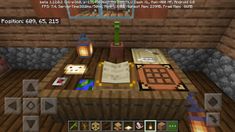 an image of a room in minecraft with furniture and items on the table,