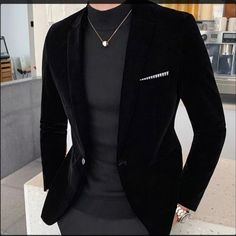 Mens Suede Sports Jacket Slim Fit Velvet Jacket Outfit, Sport Coat Outfit, Corduroy Sport Coat, Jackets Fashion Casual, Cocktail Party Wedding, Single Breasted Blazer, Men Suede, Slim Fit Suit, Blazer Black