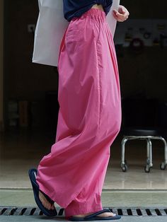 High Waisted Wide Leg Pleated Casual Pants Bottoms Trousers FUSCHIA-M Barn Jacket Outfits, Style Wide Leg Pants, Everyday Clothes, Trousers Casual, Leisure Fashion, Casual Wide Leg Pants, Type Of Pants, Fashion Seasons, High Waisted Trousers