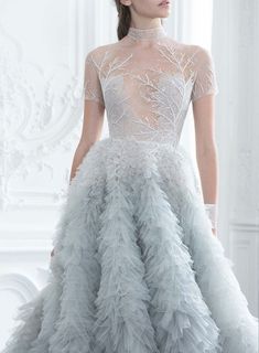 FashionweekNYC on Twitter: "Exquisite Details from the Paolo Sebastian Fall 2018 Couture Collection 😍😍😍… " Ice Blue Wedding Dress, Winter Court, Paolo Sebastian, Bridgetown, Blue Wedding Dresses, Couture Gowns, Instagram Foto, Beautiful Gowns, Fancy Dresses