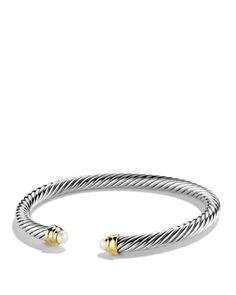 David Yurman Cable Classics Bracelet with Cultured Freshwater Pearls and 14K Gold, 5mm David Yurman Bracelets, Bracelet With Pearls, Tourmaline Engagement Ring, David Yurman Bracelet, Preppy Jewelry, Bday Gifts, Pink Tourmaline Ring, Sterling Silver Rings Set, Gift Inspo