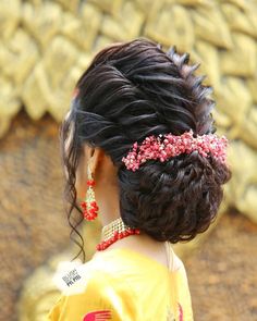 Floral Bun, Hairstyle Indian, Marriage Images, Down Hairstyles For Long Hair, Bun Style, Beauty Academy, Hair Upstyles