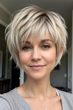 27+ Shag Hairstyles Over 40 Shaggy Haircuts 20 Long Pixie Shag, Choppy Bob Hairstyles For Fine Hair, 60 Hairstyles, Shaggy Short Hair, Haircuts For Women Over 50, Short Shag Hairstyles, Shaggy Haircuts, Shag Haircuts, Hairstyles And Haircuts