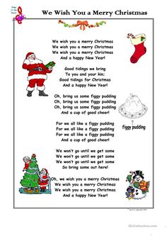 a christmas poem with santa claus and other holiday items on it's page,