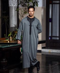 Latest Jalabia Styles For Men, Jalabia Styles, Kaftan For Men, Arab Men Fashion, Men Kaftan, Moroccan Clothing, Mens Kurta Designs, Moroccan Fashion