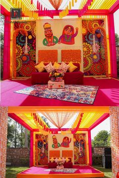 Dandiya Night Decoration, Garba Decoration Ideas, Mehendi Backdrop, Garba Decoration, Dandiya Night, Night Decoration, Small Wedding Decor