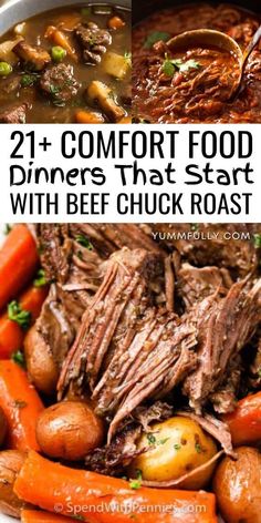 the best comfort food dinners that start with beef and carrots in a slow cooker