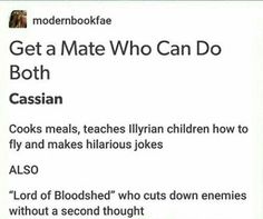 an image of a tweet with the caption get a mate who can do both cassian