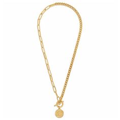 Ellie Vail - Stacie Toggle Chain Coin Necklace Dainty Chain Necklace, Triple Ring, Toggle Necklace, Sunglass Chain, Hypoallergenic Jewelry, Twist Ring, Choker Style, Gold Choker, Immersive Experience