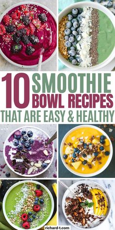 10 smoothie bowl recipes that are easy and healthy