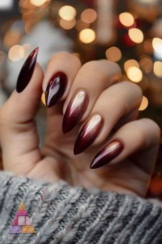 Fabulous Fall Acrylic Nails: Trendy Designs to Rock This Season 9 Fall Nail Ideas Coffin Shape, Formal Fall Nails, Almond Shape Nails Designs Fall, Burgundy Pumpkin Nails, Fall Nails Red Design, Chrome Nails Autumn, Deep Red Nails Designs Burgundy, Autumn Nails 2024 Almond, Witch Vibe Nails