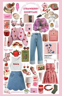 Strawberry Shortcake Character Outfits, Outfits Based On Characters, Strawberry Shortcake Characters Outfits, Dreamcore Aesthetic Outfits, Swat Costume, Strawberry Shortcake Outfits, Strawberry Shortcake Costume, Nostalgia 80s, Strawberry Outfit