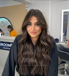 Dark Brown Hair With A Money Piece, Hair For Tan Skin Tone Brown Eyes, Dark Ashy Black Hair, Dark Hair Toner Before And After, Best Balayage For Black Hair, Dark Brown On Black Hair, Dark Brown Hair With Cool Undertones, Brunette Toned Balayage, Dark Brown Hair Babylights Natural